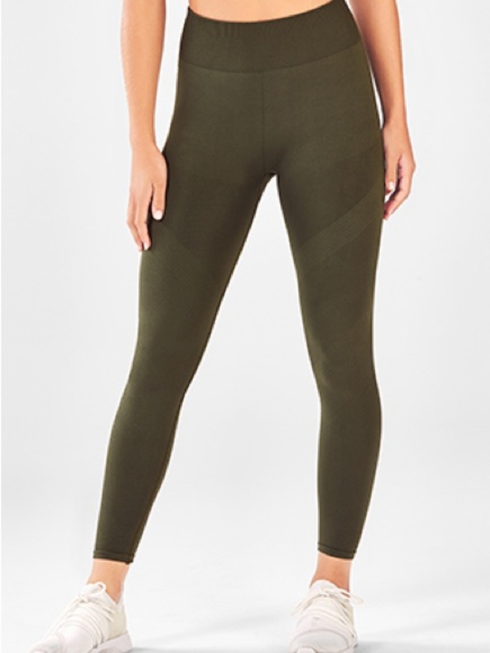 Fabletics Mid-rise Olive Green Seamless Leggings